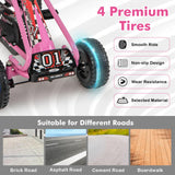 HONEY JOY Pedal Go Kart for Kids, 4 Wheel Pedal Powered Ride On