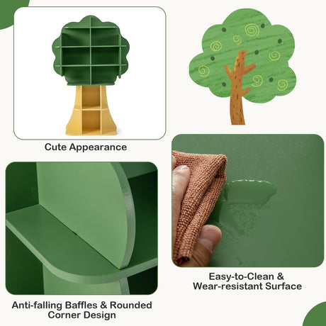 HONEY JOY Bookcase for Kids, 2-Tier Toy Storage Organizer with Open Storage Shelves