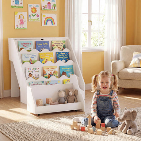 HONEY JOY 2-in-1 Kids Bookshelf & Toy Storage Organizer, Storage Rack