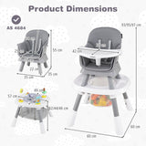 BABY JOY 15-in-1 Convertible Baby High Chair, Activity Center with 3 Fun Toys