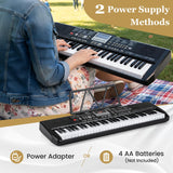 61 Keys Beginners Piano Keyboard, Electric Keyboard Kit with Adjustable Stand & Stool