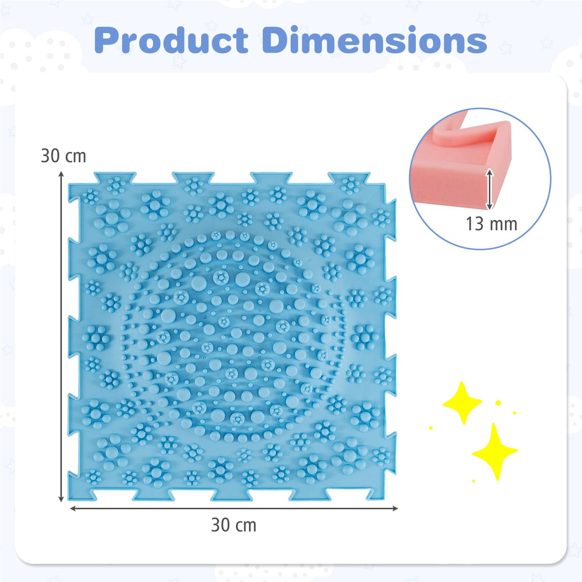 HONEY JOY 6 PCS Sensory Mats for Child Aged 3+ Years Old & Adults