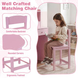 HONEY JOY Kids Study Desk with Chair, Children Writing Table and Chair Set with Open Storage Shelves
