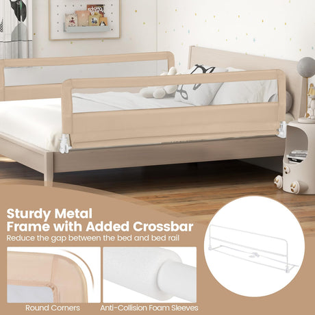 BABY JOY Bed Rail Guard for Toddlers, 180 x 55 cm Foldable Baby Bed Rail