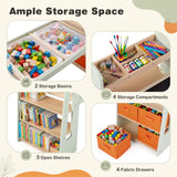 HONEY JOY Kids Sensory Table and Chairs,Art Desk Set with Paper Roll