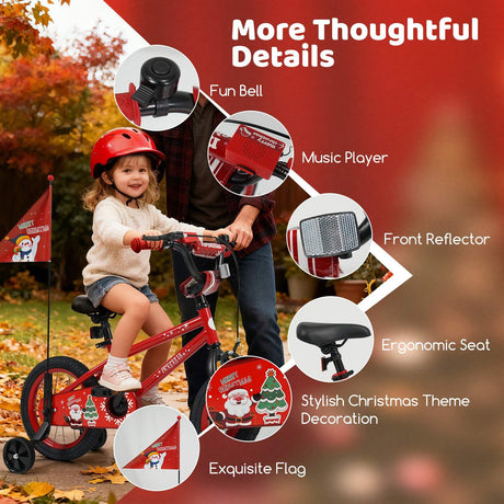 Toddler Training Bike with Music Function and Removable Training Wheels