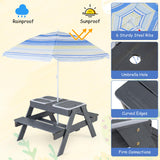 Kids 4-in-1 Sand and Water Table with Removable Boxes and Umbrella