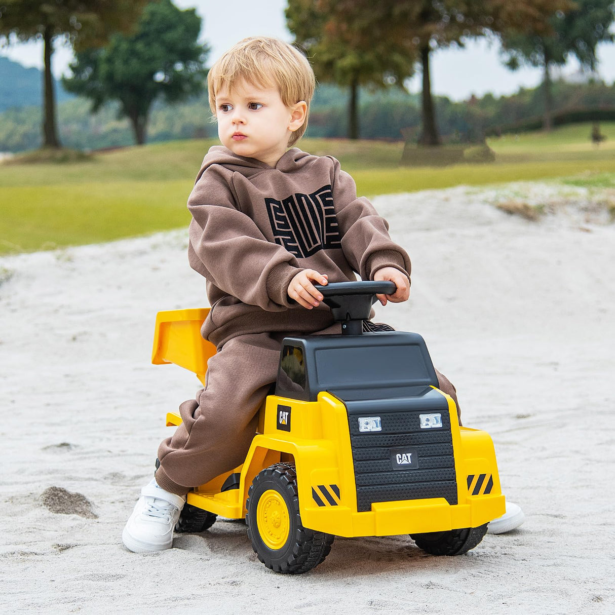 HONEY JOY Licensed Caterpillar Ride on Dump Truck