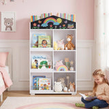 HONEY JOY House Shaped Kids Bookshelf, Toy Storage Organizer