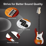 Full Size Electric 4 String Bass Guitar for Beginner Starter Complete Kit, Rose Fingerboard and Bridge, w/2 Pickups & 2 Tone Control, Guitar Bag, Strap, Guitar Pick, Amp Cord