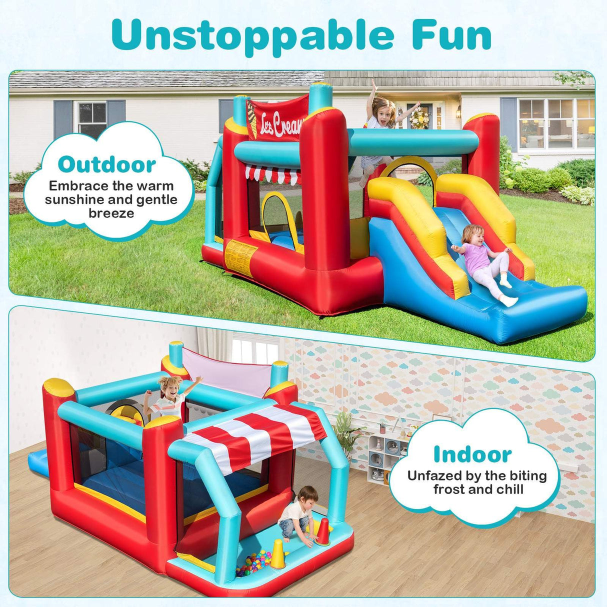 HONEY JOY 5-in-1 Ice Cream Jumping Castle