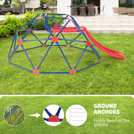 HONEY JOY Climbing Dome & Play Set, 8FT Geometric Dome Climber