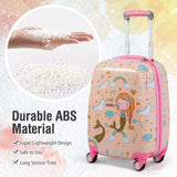 BABY JOY 2 Pieces Kids Luggage Set, Children Hard Shell Travelling Case