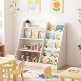 HONEY JOY Kids Bookshelf, Toddler Bookcase Toy Organizer