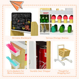 HONEY JOY Pretend Grocery Store Playset, Supermarket Play Toy with Shopping Cart