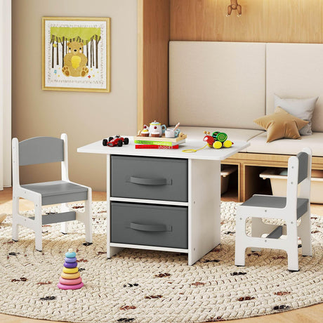 HONEY JOY Kids Table and Chair Set, Toddler Wooden Activity Table