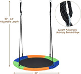 100 cm Flying Saucer Tree Swing for Kids, Play Swing with Adjustable Ropes