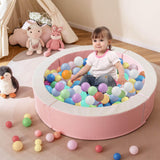 BABY JOY 113 x 26 cm Baby Ball Pit, Detachable Foam Ball Pit with 50 Colorful Ocean Balls