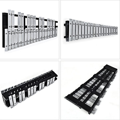 HONEY JOY Kids 30-Note Glockenspiel Xylophone, Foldable Xylophone w/2 Mallets, Shoulder Strap