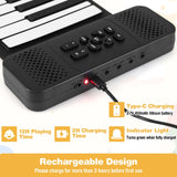 HONEY JOY 88 Keys Roll Up Piano, Portable Hand Roll Piano Keyboard