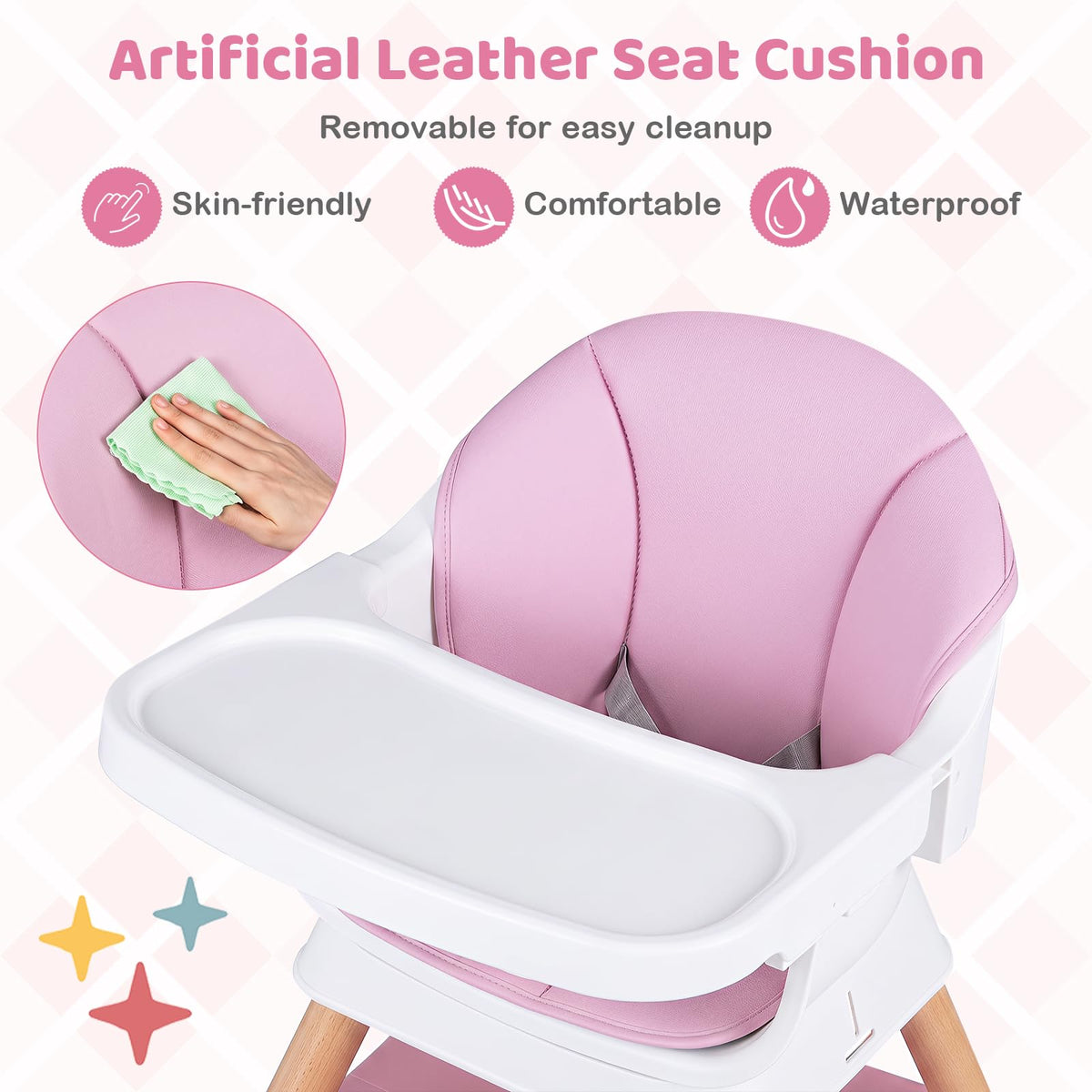 BABY JOY 9-in-1 Convertible High Chair, Kids Table and Chair Set