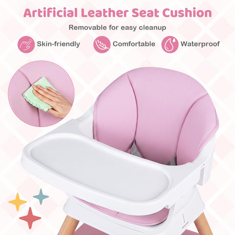 BABY JOY 9-in-1 Convertible High Chair, Kids Table and Chair Set