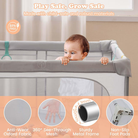 127*127 cm BPA-Free Foldable Toddlers Play Yard - Baby Joy