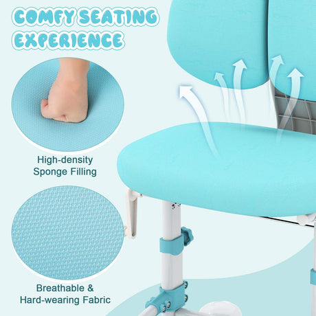 Teal bath seat with high-density sponge filling and breathable fabric, labeled 'Comfy Seating Experience'.
