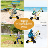 Sandbox Toy Digger w/ 2-Handed Controls & Flexible Shovel, 360° Rotatable Function & Ergonomic Backrest
