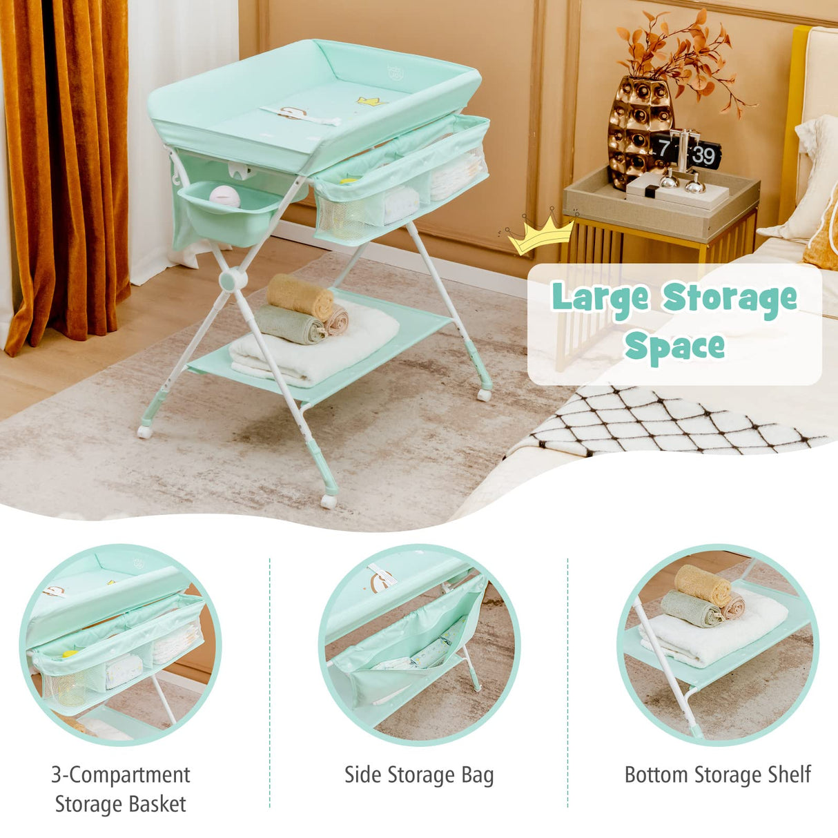 BABY JOY Foldable Baby Changing Table