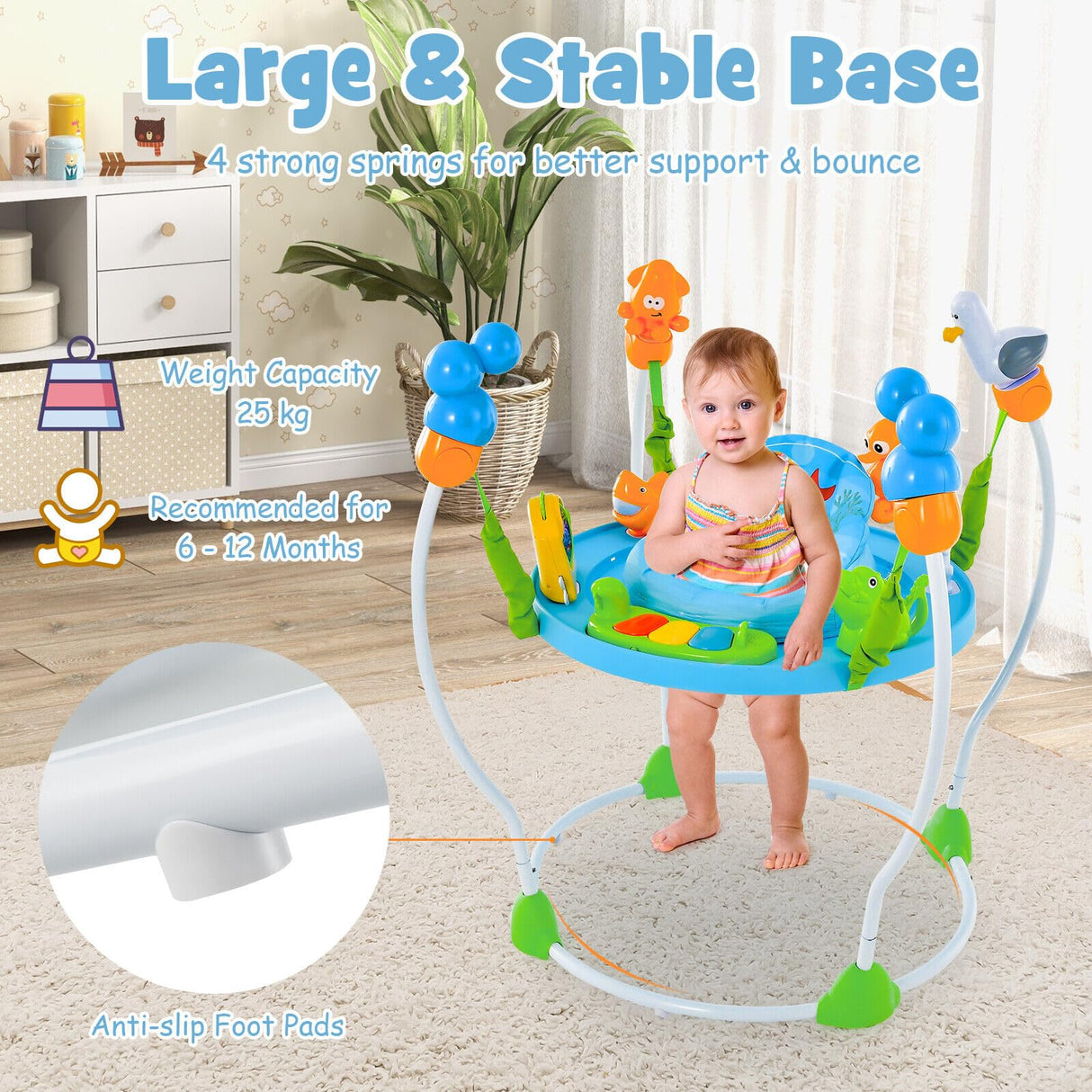 BABY JOY Baby Jumpers and Bouncers, Activity Center for Babies and Infants w/360° Rotating Seat