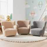 Kids Sofa, Comfy Toddler Armchair with Solid Rubber Wood Legs