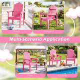 HONEY JOY Outdoor Adirondack Chair, Patio HIPS Chairs w/Wood Grain