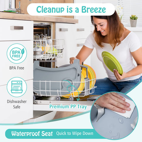 BABY JOY Baby High Chair, 4 in 1 Convertible Highchair with Adjustable Legs