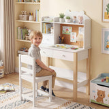 HONEY JOY Kids Desk and Chair Set, Wooden Children Study Table