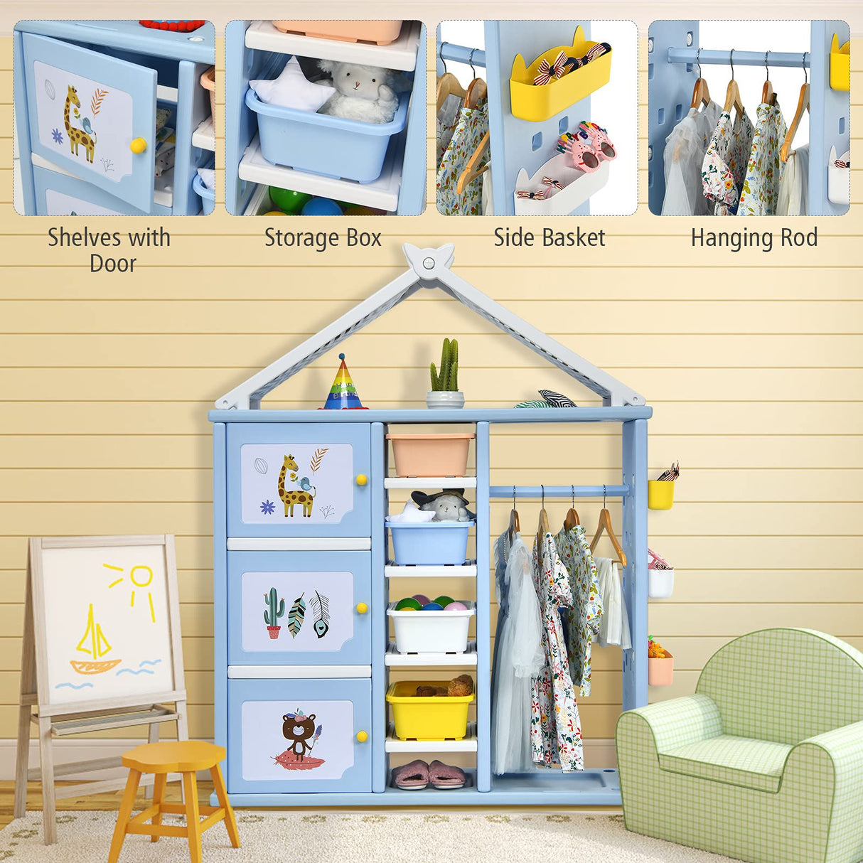 BABY JOY Kids Dress up Storage Closet
