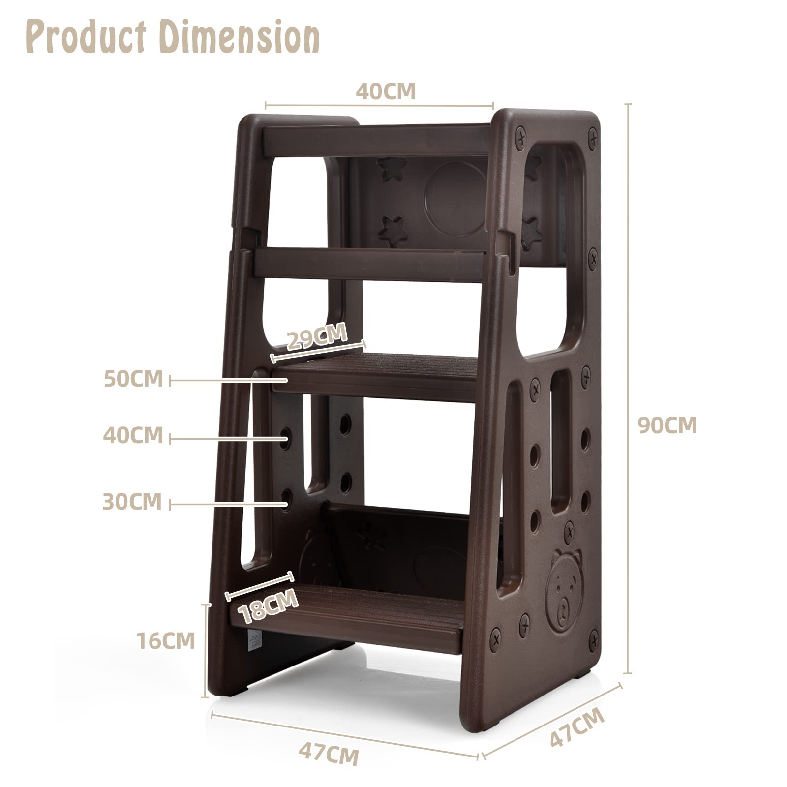 Learning Tower Costzon Kids Step Stool, Toddler Step Ladder For Toilet Potty Training, Kitchen Bumbo Chair