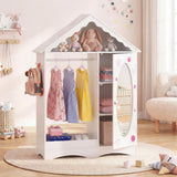 HONEY JOY Kids Clothing Rack with Mirror, Children Dress Up Center