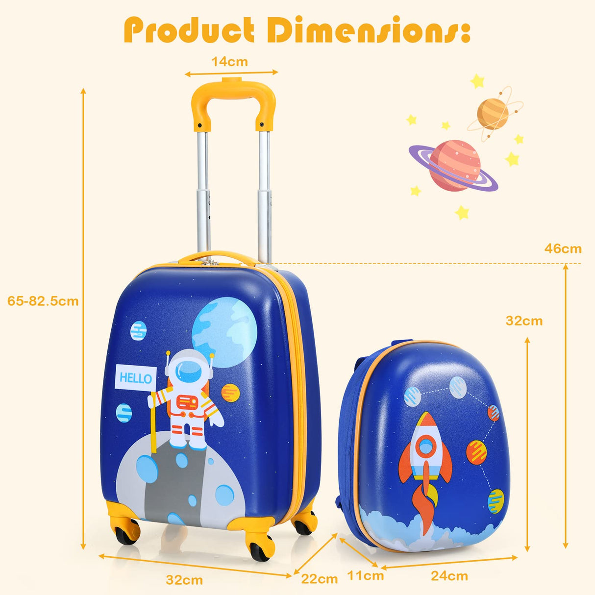BABY JOY 2 PCS Kids Luggage Set
