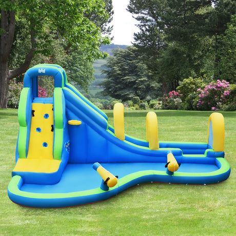HONEY JOY Kids Inflatable Water Slide, 5 in 1 Giant Water Slide Bouncer Park