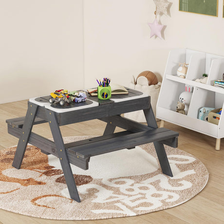 Kids 4-in-1 Sand and Water Table with Removable Boxes and Umbrella