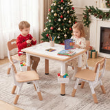 HONEY JOY Kids Table and 4 Chairs Set, Height Adjustable Toddler Desk and Chair Set