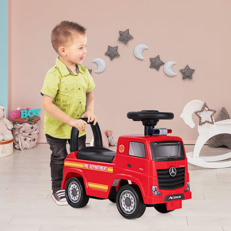 HONEY JOY Mercedes-Benz Licensed Kids' Ride On Truck, Push Fire Engine