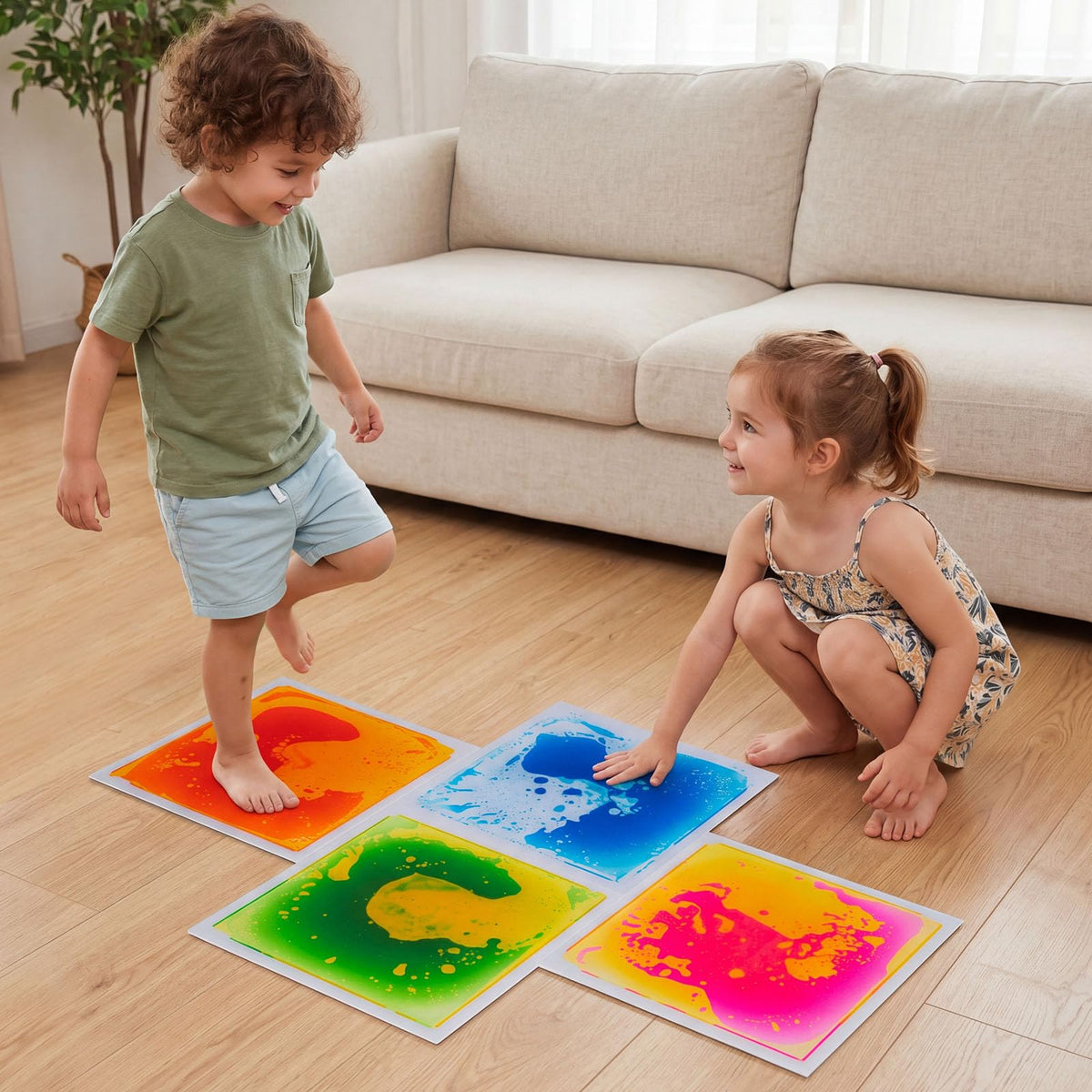 HONEY JOY 4/9 Piece Toddler Sensory Floor Titles