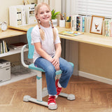 Height-Adjustable Kids Desk Chair, Children Study Chair w/Double Back Support & Breathable Seat