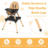 BABY JOY 5 in 1 High Chair, Convertible High Chairs for Babies and Toddlers/Booster Seat/Table and Chair Set