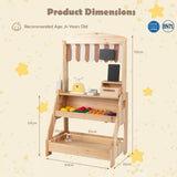 HONEY JOY Wooden Mud Kitchen & Market Stand for Kids Outdoor