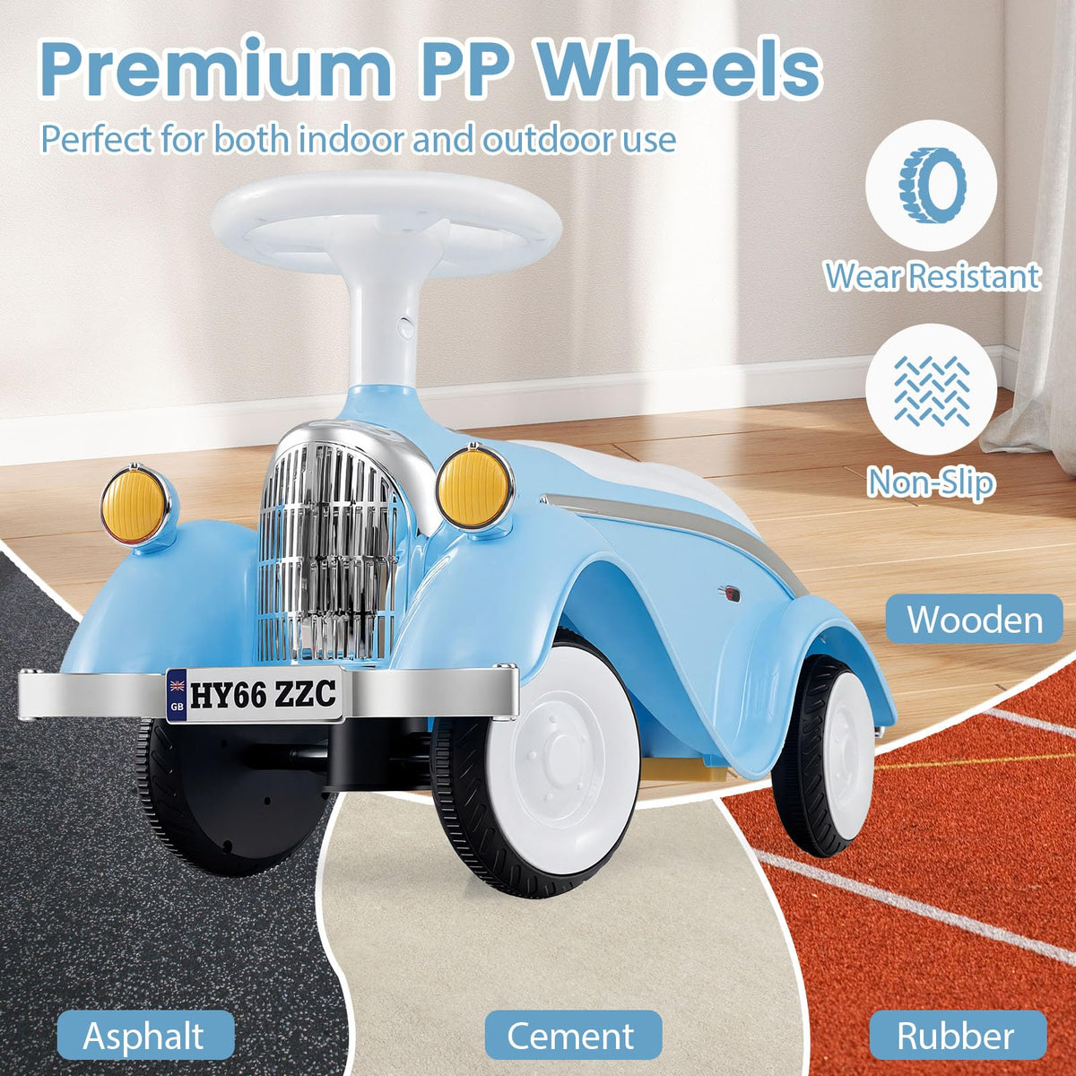 Bed Foot Riders Toddler Ride on Toy, Classic Foot to Floor Kid Sliding Car with Steeri ...