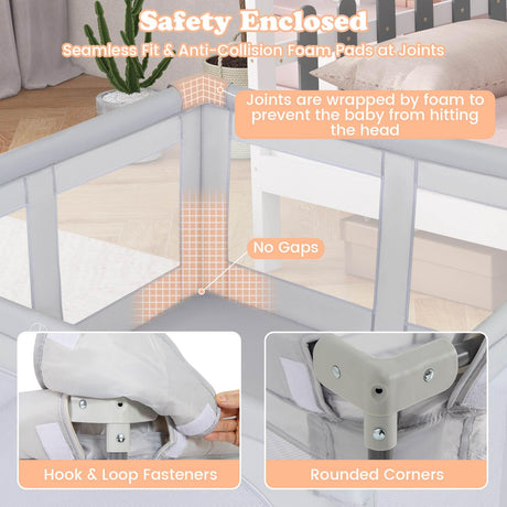 127*127 cm BPA-Free Foldable Toddlers Play Yard - Baby Joy