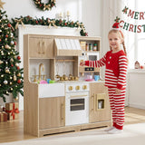 HONEY JOY Wooden Play Kitchen for Kids